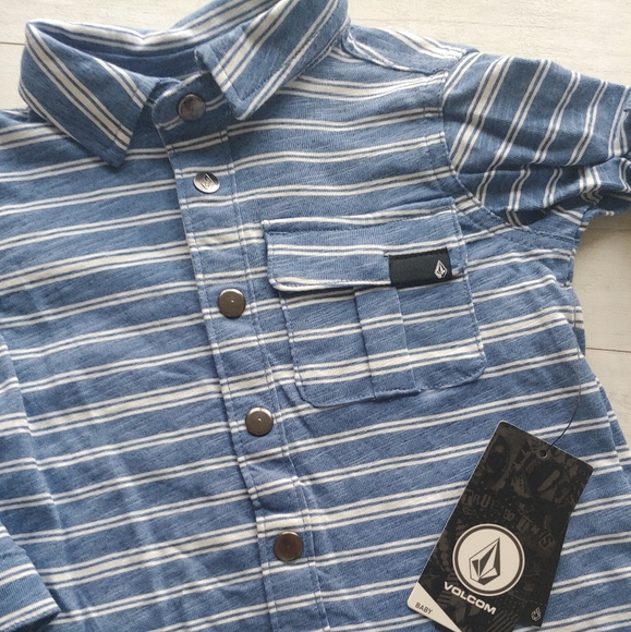 VOLCOM Baby NEW Long Sleeve Button Up Shirt & Denim Jogger Pants - Picture 3 of 12